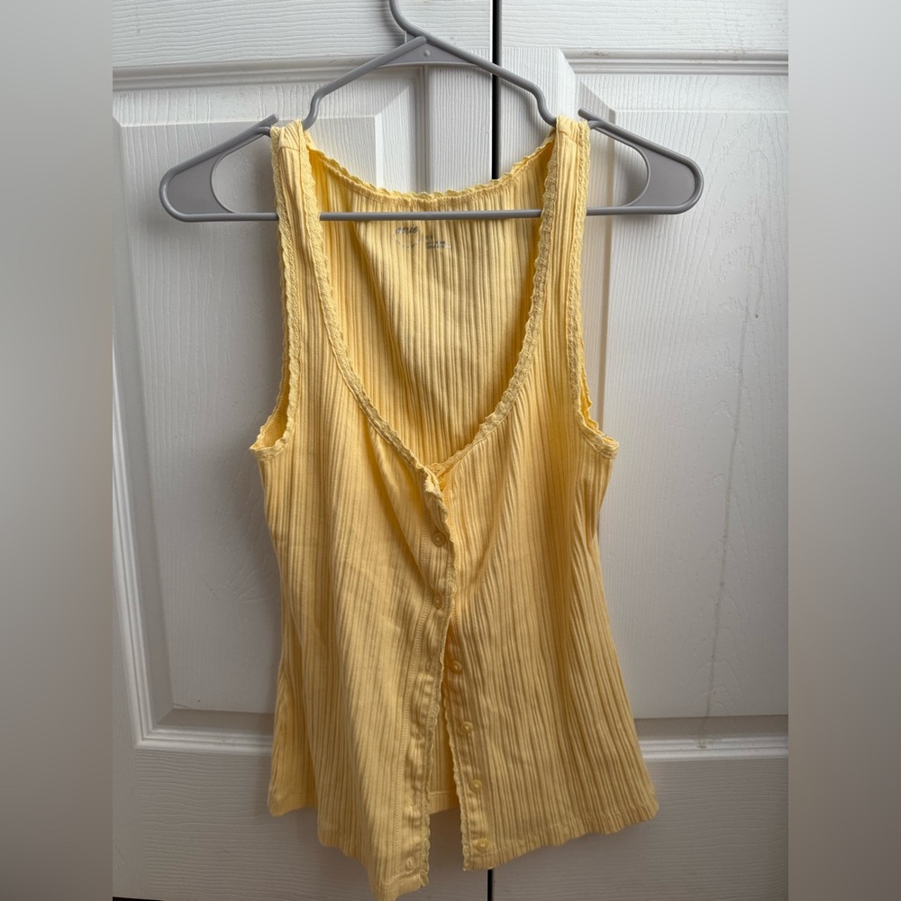 Aerie Sunny Yellow Ribbed Tank Top